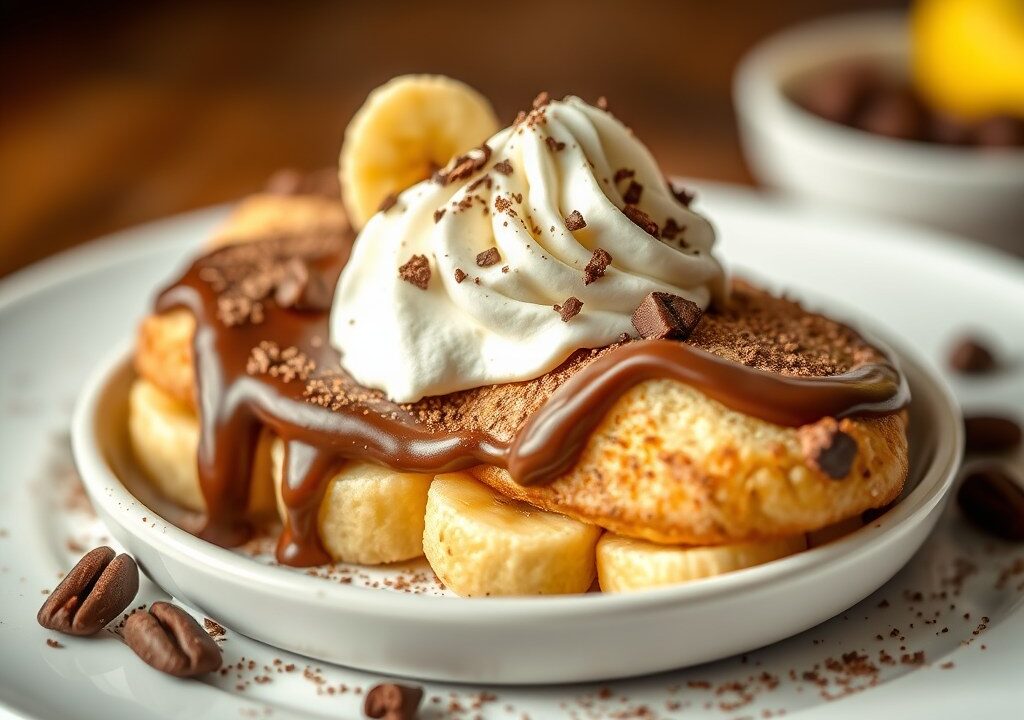 Chocoladebananen als dessert — AI-gegenereerde illustratie