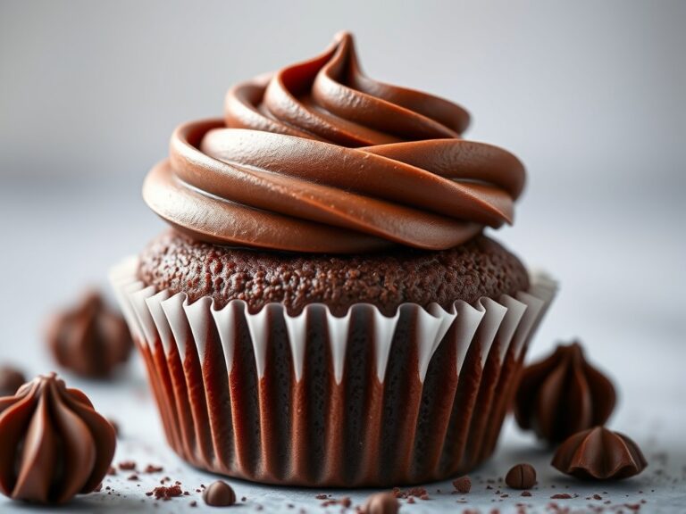 Chocoladecupcake — AI-gegenereerde illustratie