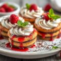 Chocolademoussetaartjes met frambozencoulis