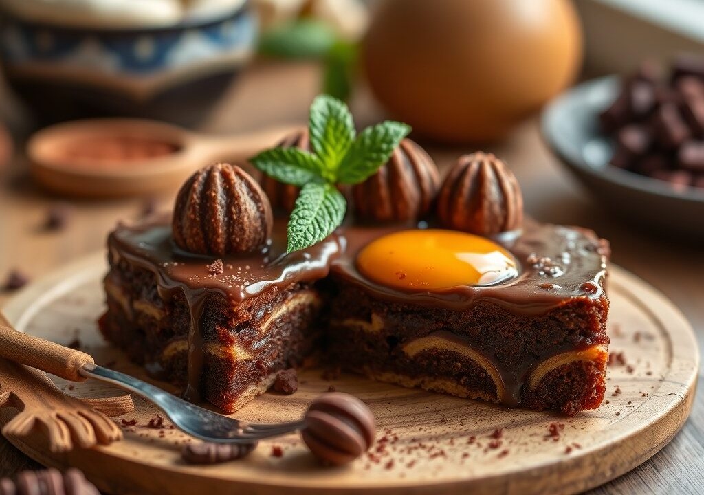 Chocoladetaart — AI-gegenereerde illustratie
