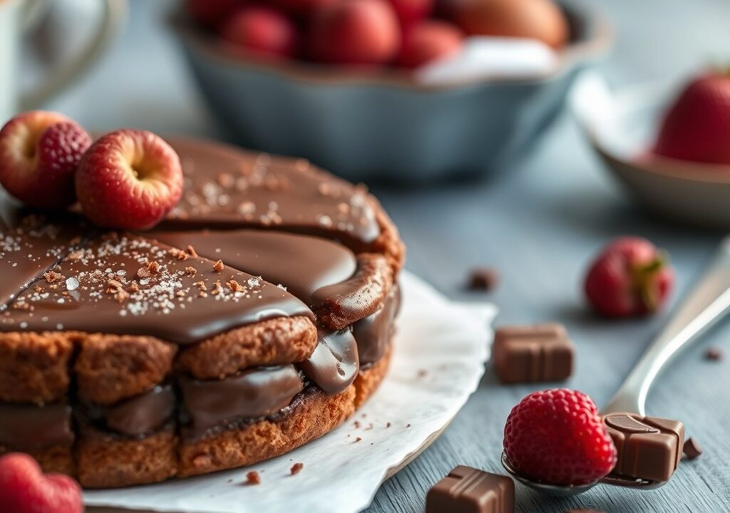Chocoladetaart — AI-gegenereerde illustratie