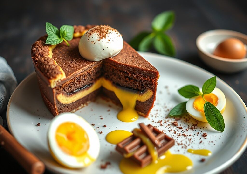 Chocoladetaart met advocaat — AI-gegenereerde illustratie