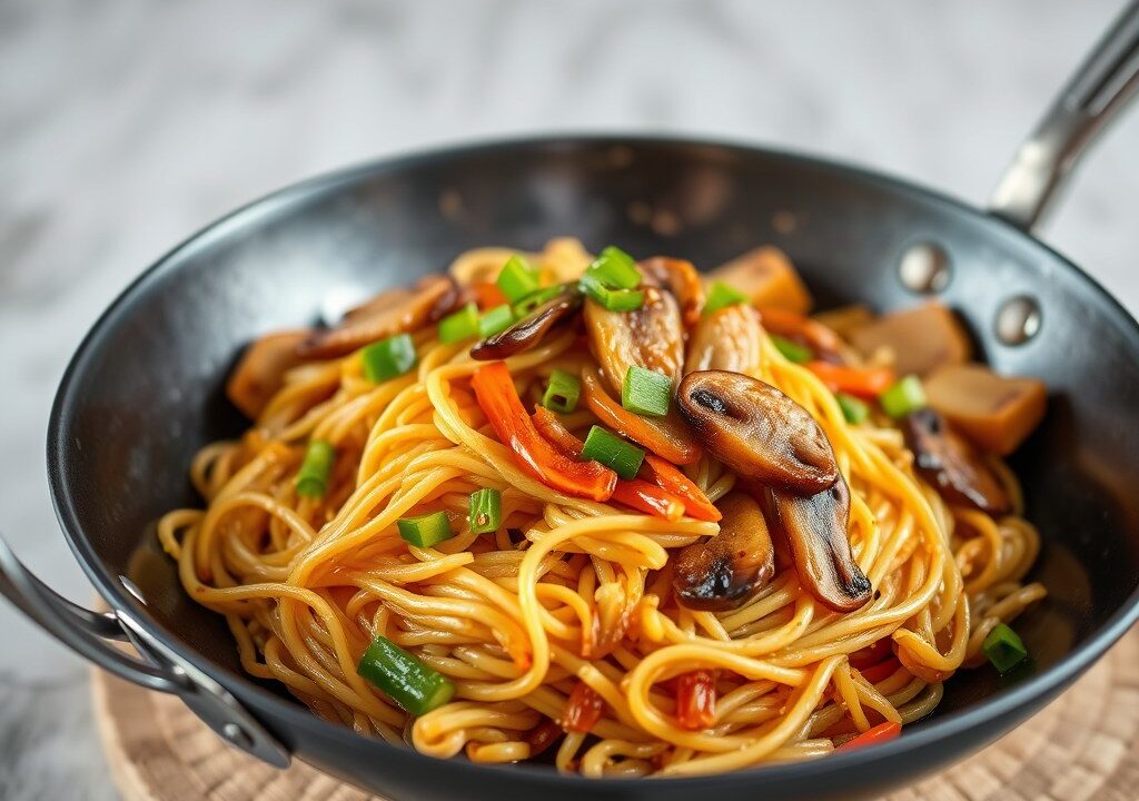 Chow mein, AI-gegenereerde illustratie