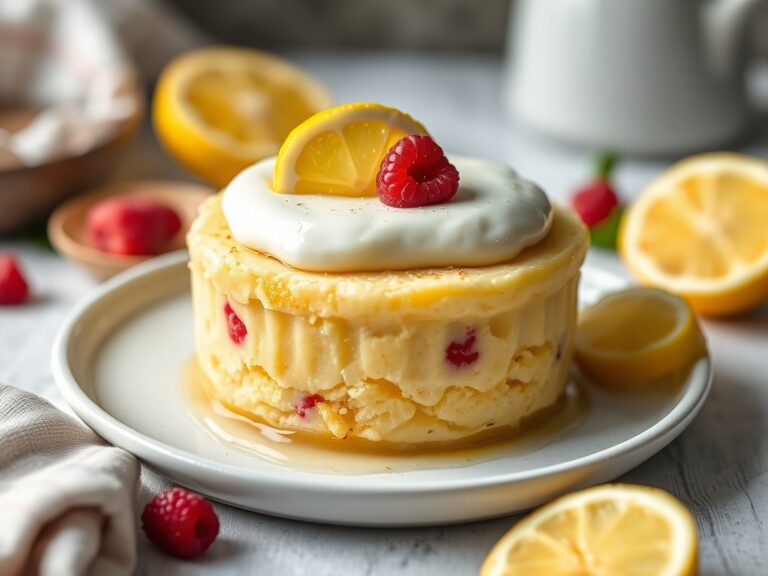 Citroen en vanille-rijstpudding uit de oven — AI-gegenereerde illustratie