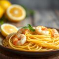 Citroenspaghetti met Garnalen