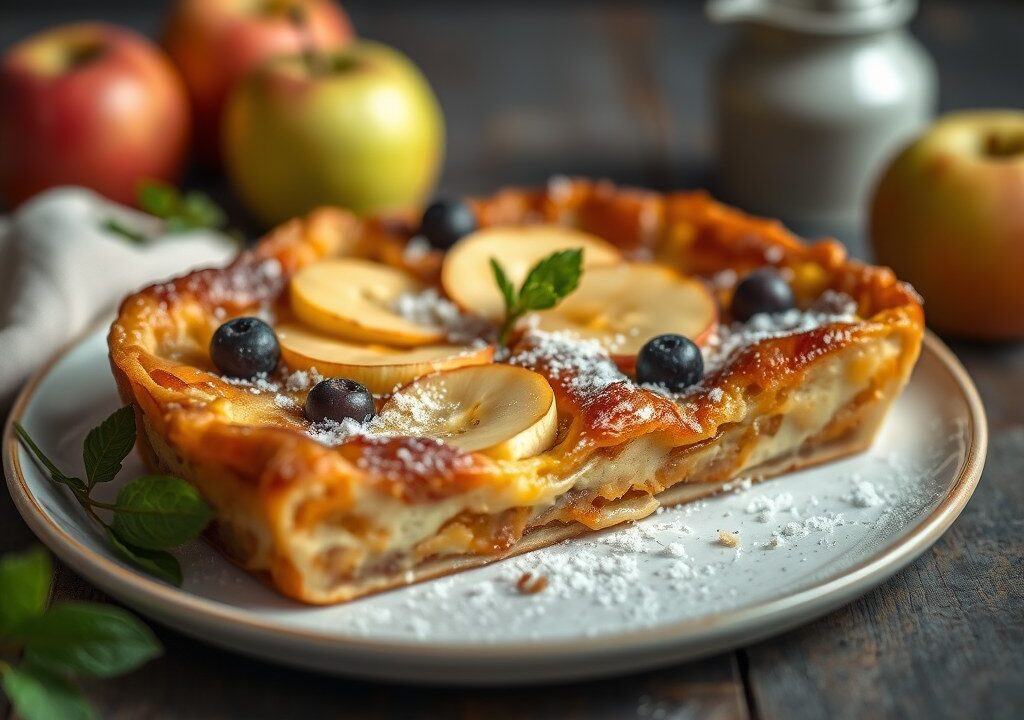 Clafoutis met Appels, AI-gegenereerde illustratie
