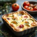 Clafoutis van courgette, kerstomaten en Leerdammer