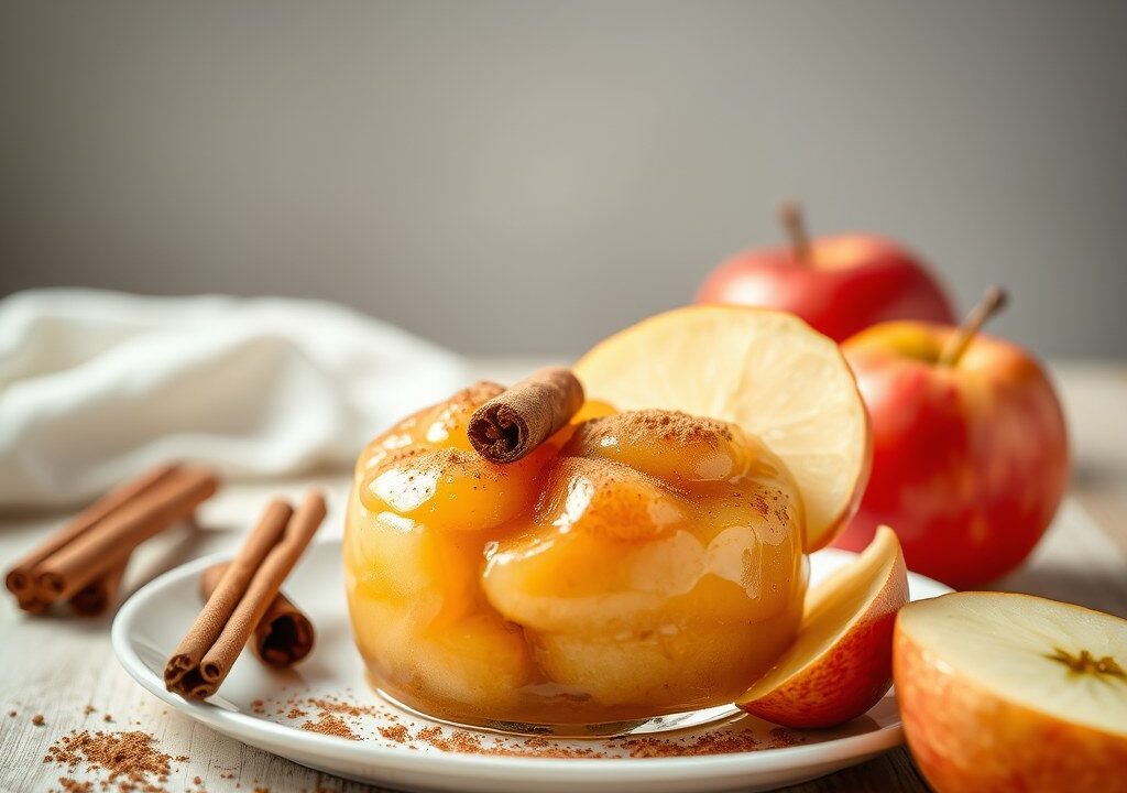 Confituur van appels met kaneel (en met Calvados) — AI-gegenereerde illustratie