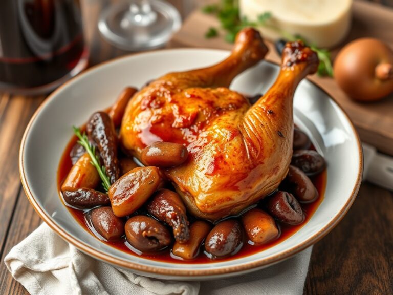 Coq au vin — AI-gegenereerde illustratie