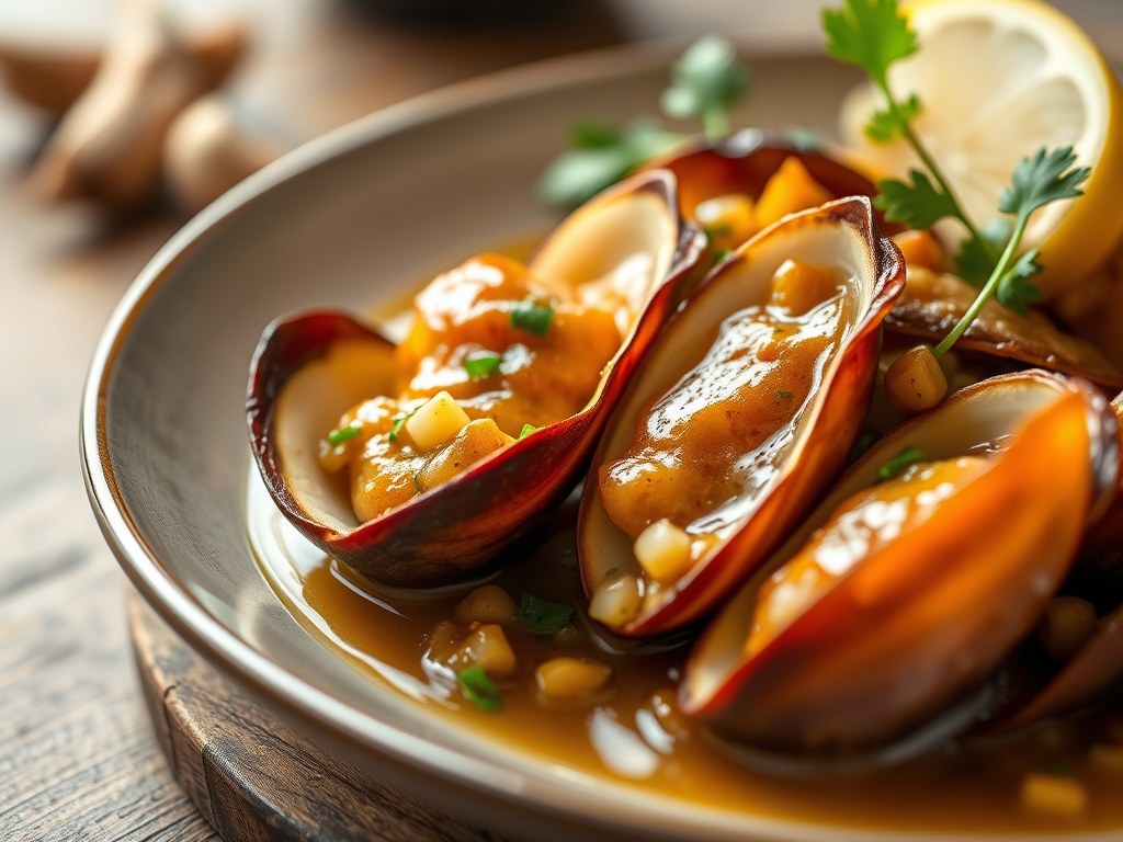 Coquiles met een Pinot Gris Saus, AI-gegenereerde illustratie