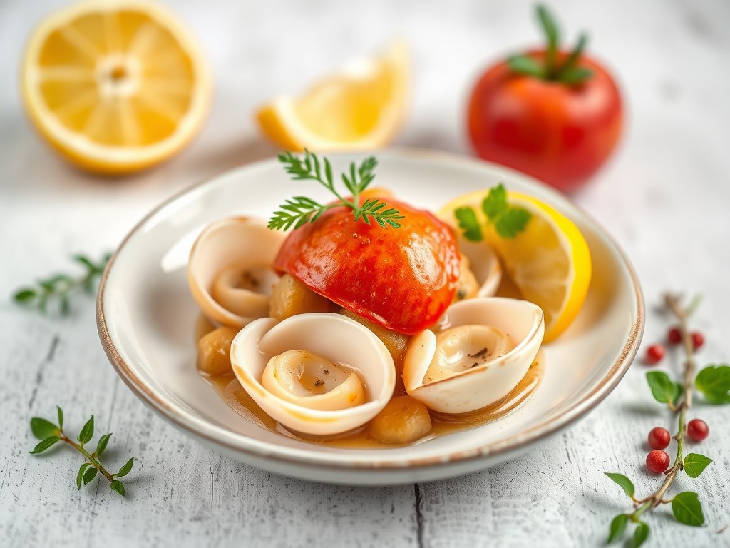 Coquilles met Appel, AI-gegenereerde illustratie