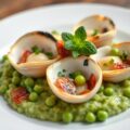 Coquilles met Doperwtenpuree