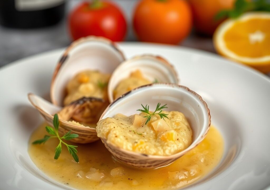 Coquilles met een Venkelpureetje — AI-gegenereerde illustratie