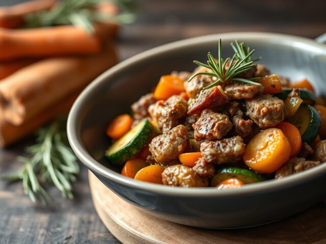 Courgette met vulling van lamsragout — AI-gegenereerde illustratie