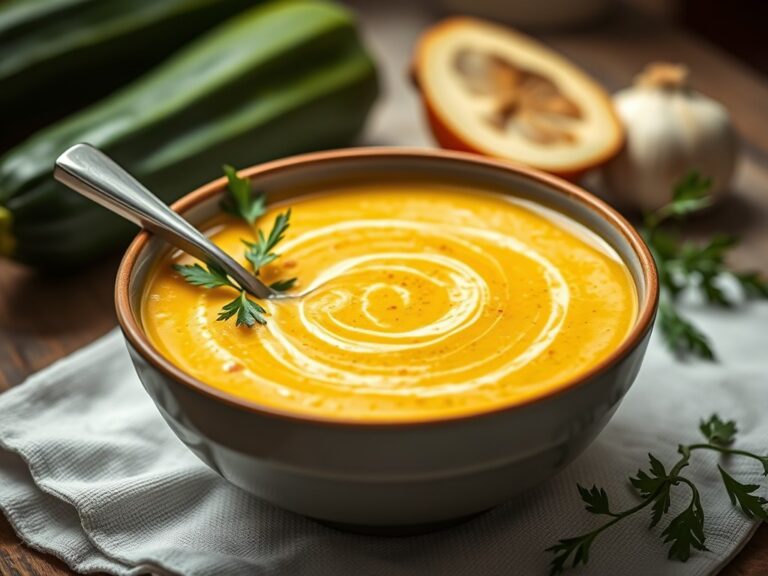 Courgette Soep zoals mijn vrouw die maakt — AI-gegenereerde illustratie