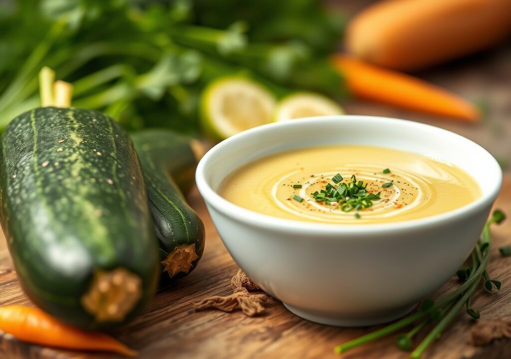 Courgettesoep — AI-gegenereerde illustratie