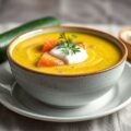Courgettesoep met rode zalm