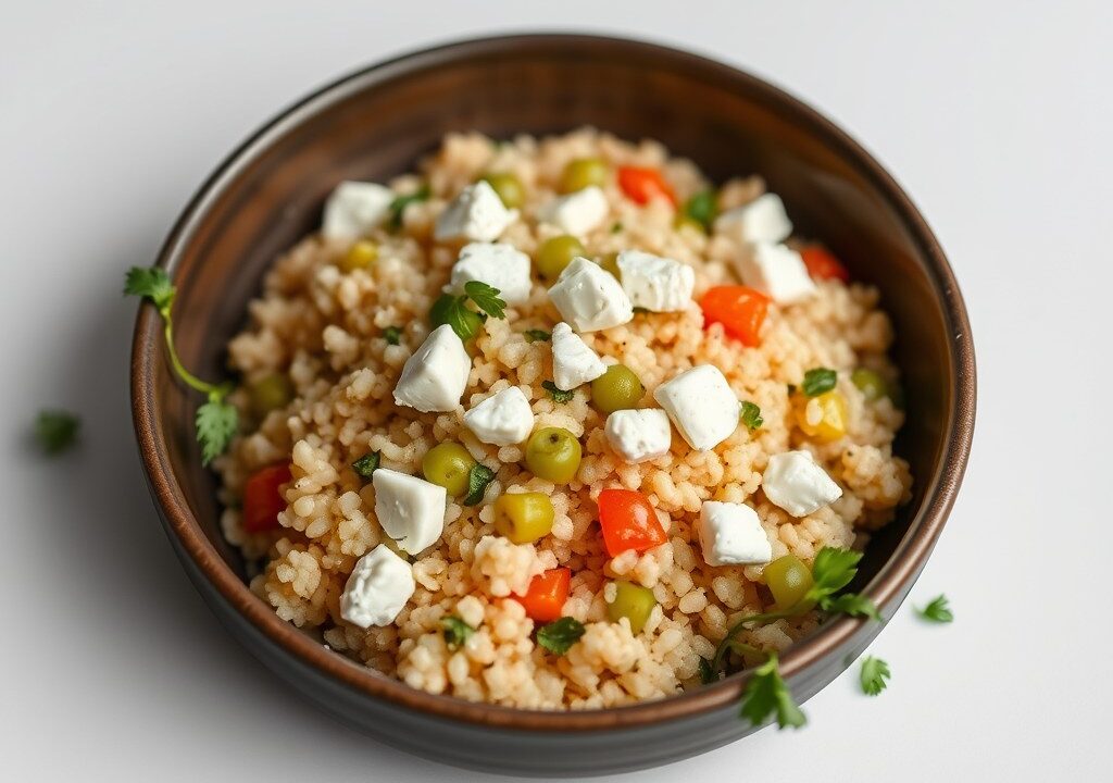 Couscous met Gedroogde Vijgen en Feta, AI-gegenereerde illustratie