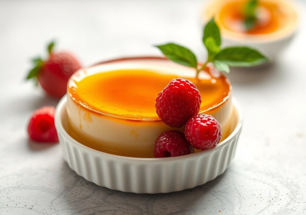 Crème brulée, AI-gegenereerde illustratie