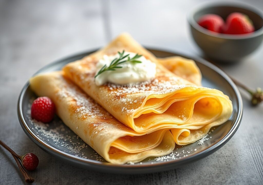 Crêpes Suzettes, AI-gegenereerde illustratie