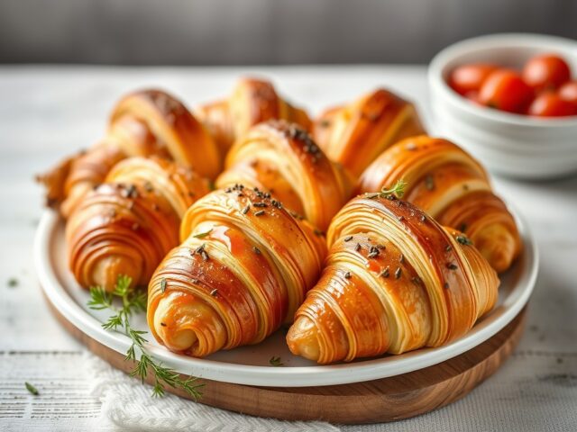Croissant tray bake — AI-gegenereerde illustratie