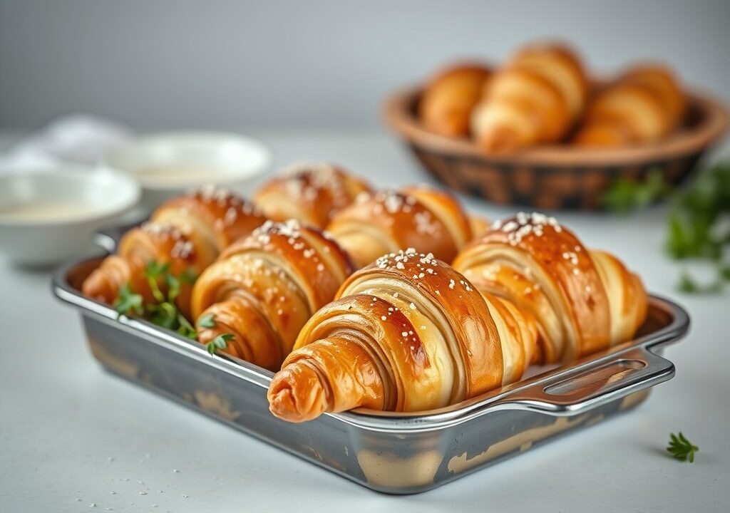 Croissant tray bake, AI-gegenereerde illustratie