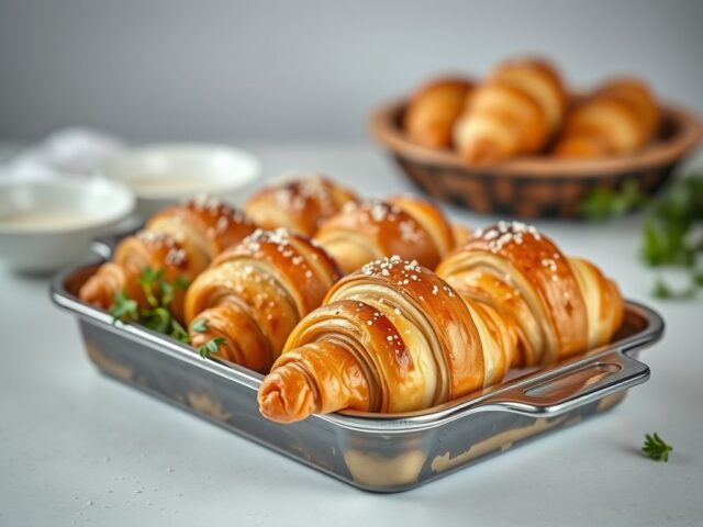 Croissant tray bake — AI-gegenereerde illustratie