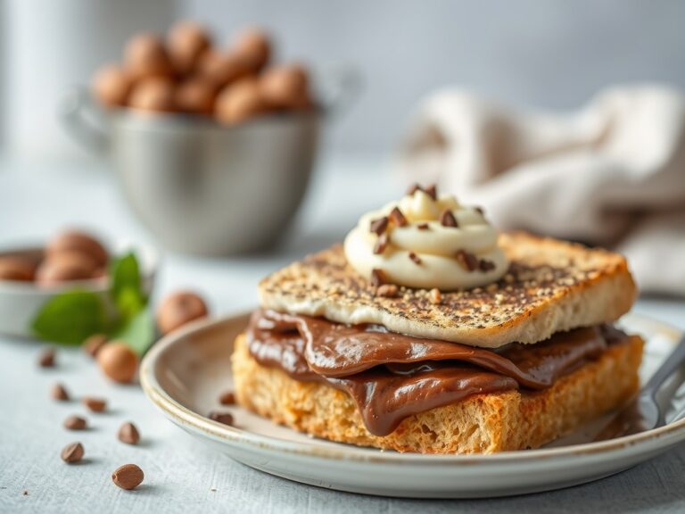 Croque chocolade met hazelnoten — AI-gegenereerde illustratie