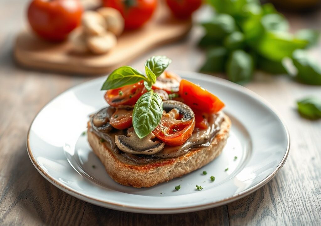 Croque met zongedroogde tomaatjes — AI-gegenereerde illustratie