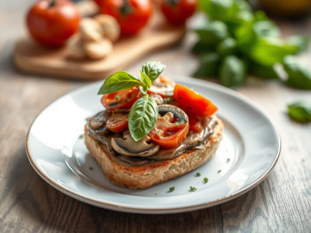 Croque met zongedroogde tomaatjes — AI-gegenereerde illustratie