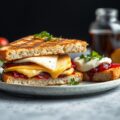 Croque-monsieur met camembert en truffelolie, herfstsalade