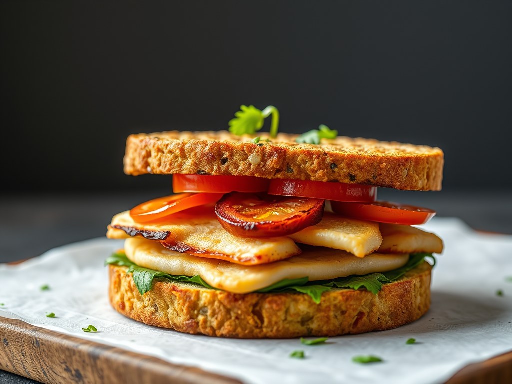 Croque-monsieur met gerookte kip, AI-gegenereerde illustratie