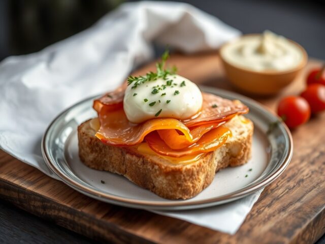 Croque van de herder — AI-gegenereerde illustratie