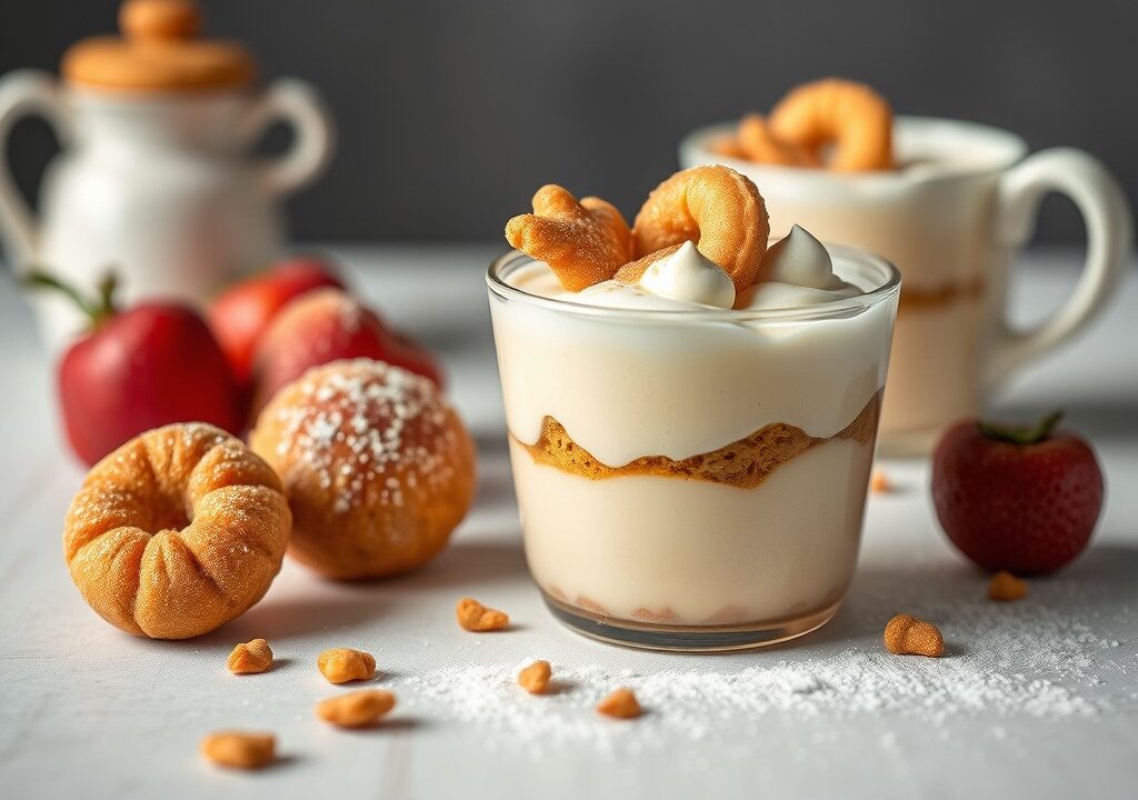 Cup pudding met speculaaskoekjes — AI-gegenereerde illustratie