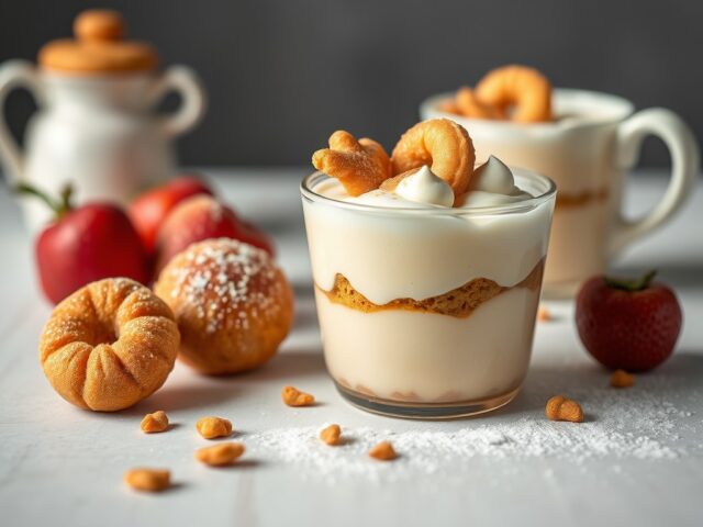 Cup pudding met speculaaskoekjes — AI-gegenereerde illustratie