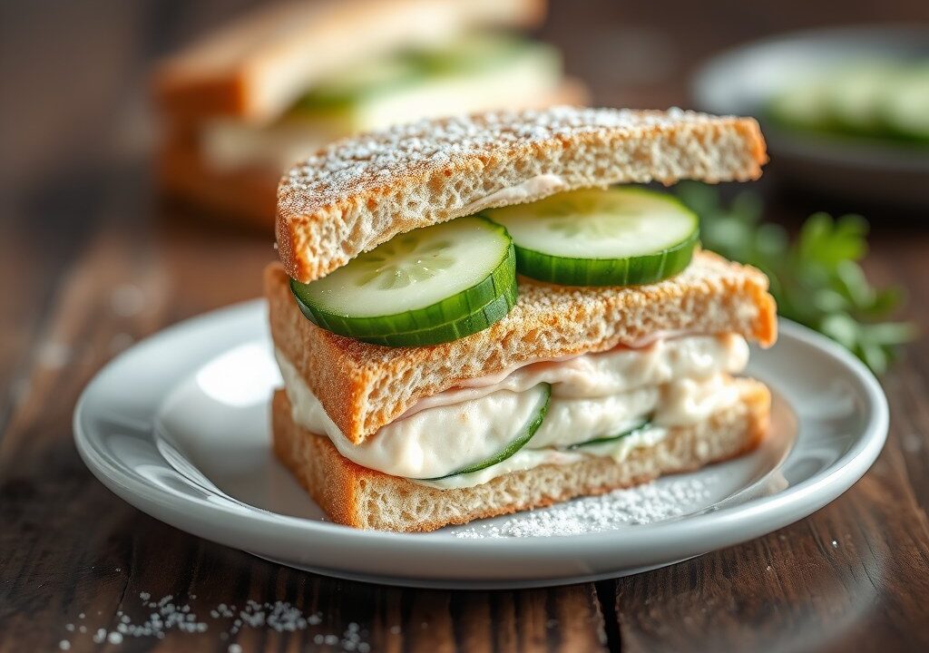 Deense sandwich met zalmpate — AI-gegenereerde illustratie