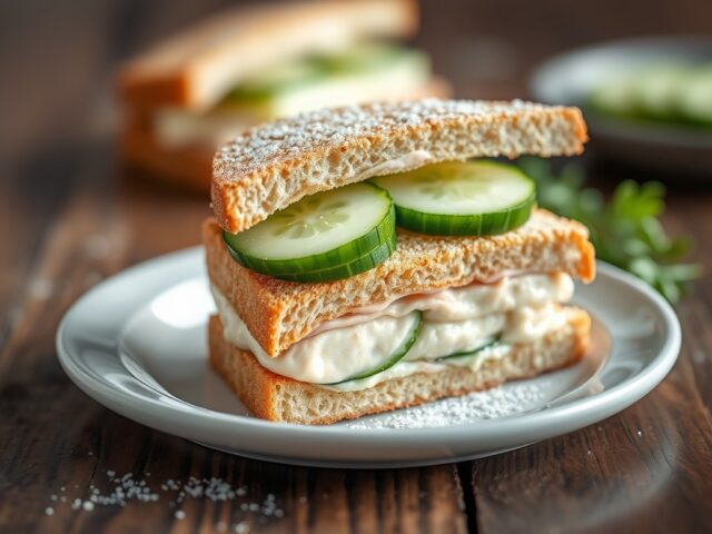 Deense sandwich met zalmpate — AI-gegenereerde illustratie