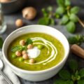 Doperwtensoep met Yoghurt en Nootjes