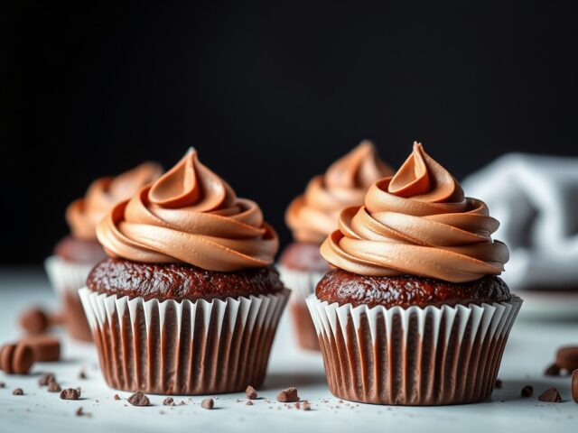 Double chocolate cupcakes — AI-gegenereerde illustratie