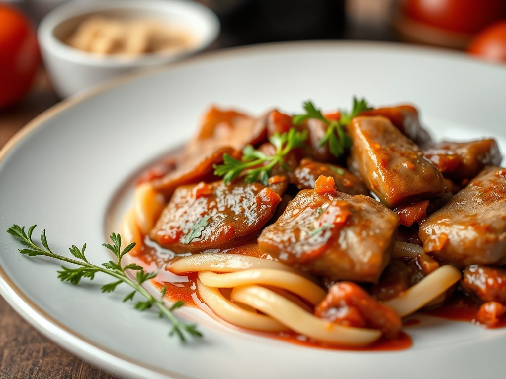 Draadjesvlees uit de Slowcook-Oven, AI-gegenereerde illustratie