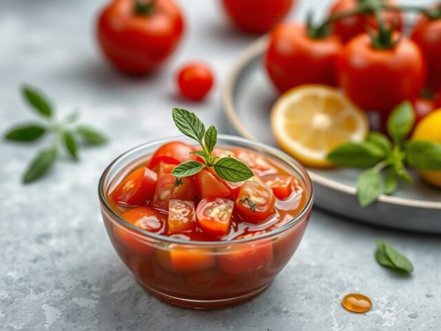 Dressing van Tomaten voor Tomaten — AI-gegenereerde illustratie
