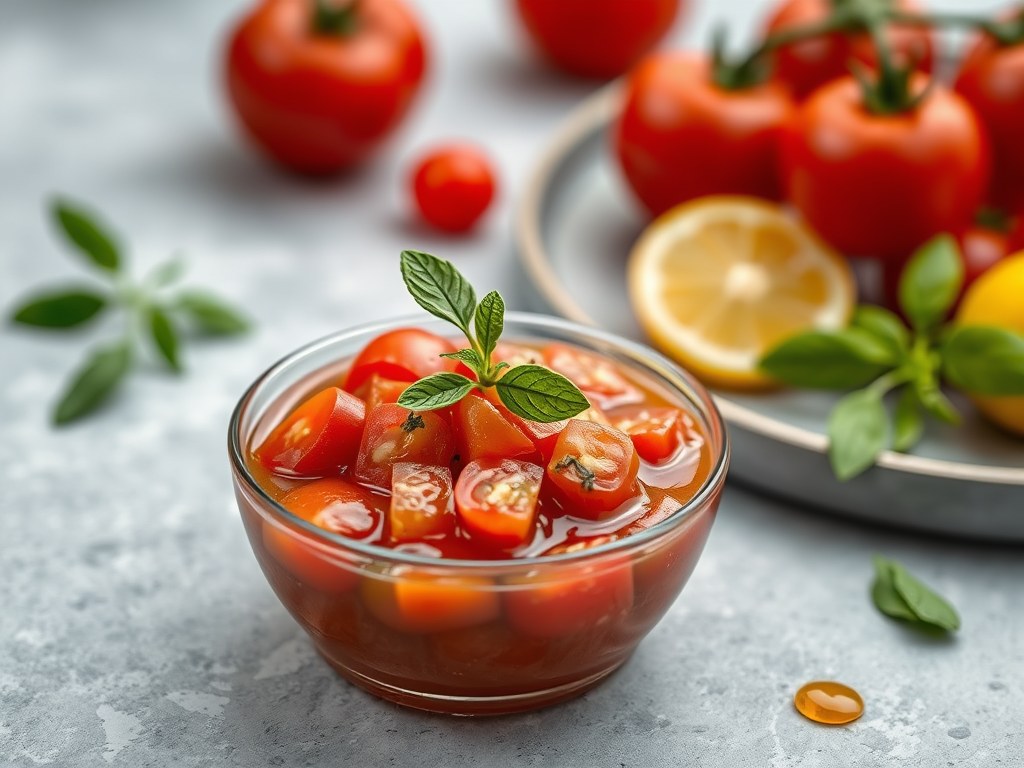 Dressing van Tomaten voor Tomaten, AI-gegenereerde illustratie