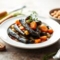 Dunne lende met balsamico en stoofpotje van groentjes
