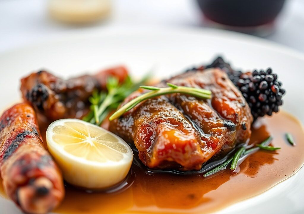 Eendenconfijtsel variatie (Confit de Canard), AI-gegenereerde illustratie
