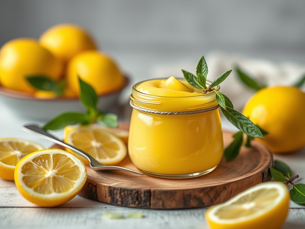 Eenvoudige Lemon Curd, AI-gegenereerde illustratie