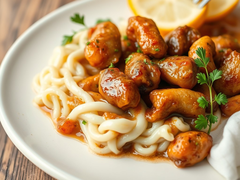 Eigen gemaakte kibbeling met remouladesaus, AI-gegenereerde illustratie