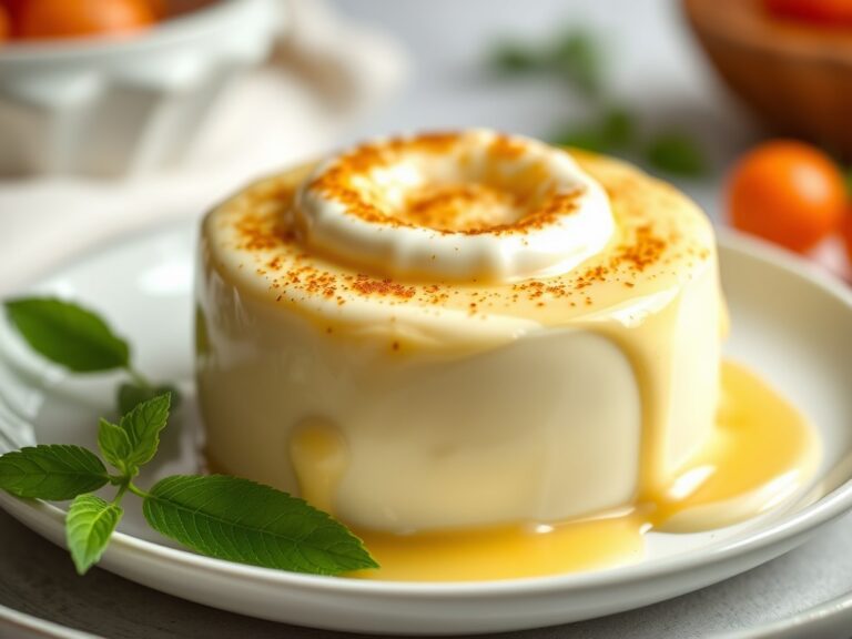 Espuma van Crema Catalana brulée — AI-gegenereerde illustratie
