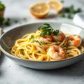 Fijne tagliatelle met langoustines, selder en saffraan