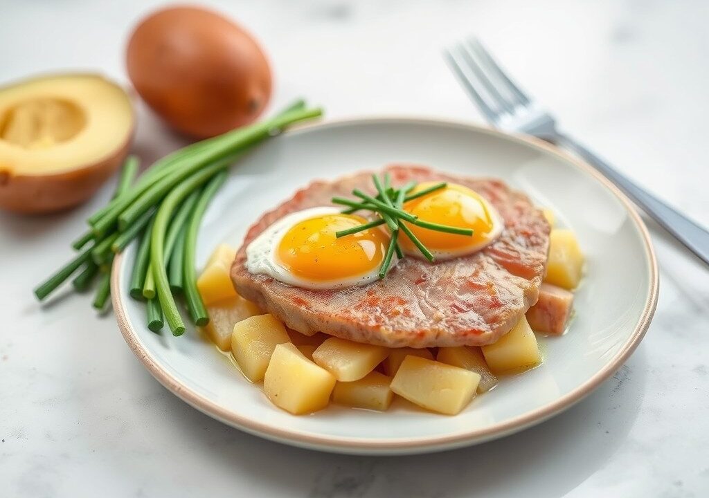 Filet in aardappelkorst — AI-gegenereerde illustratie