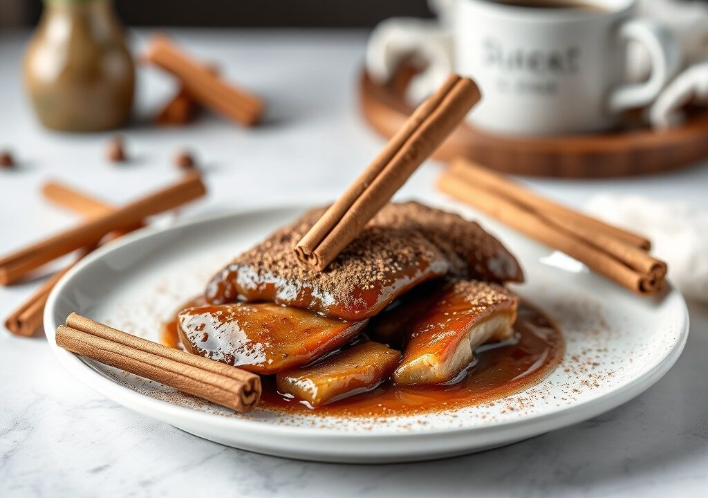 Filet van wilde eend met kaneel en koffie, AI-gegenereerde illustratie